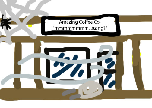image of your deserted coffee shop it is tre sad
